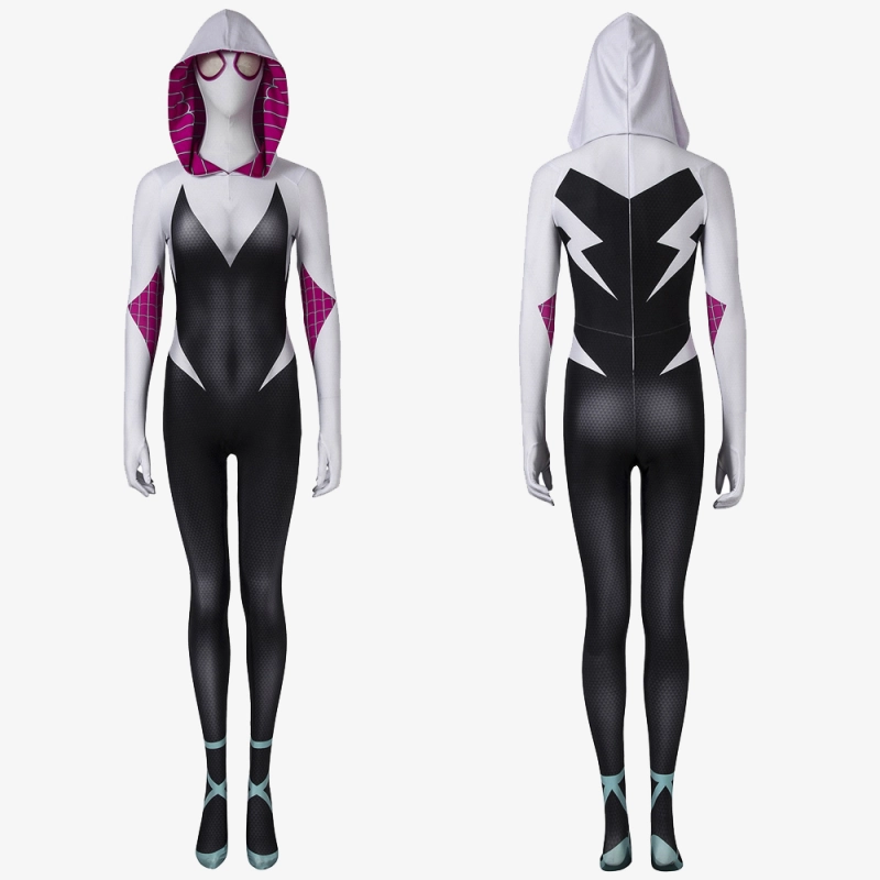 Spider-Gwen Costume Cosplay Gwen Stacy Spider-Man Into the Spider-Verse Suit Unibuyplus