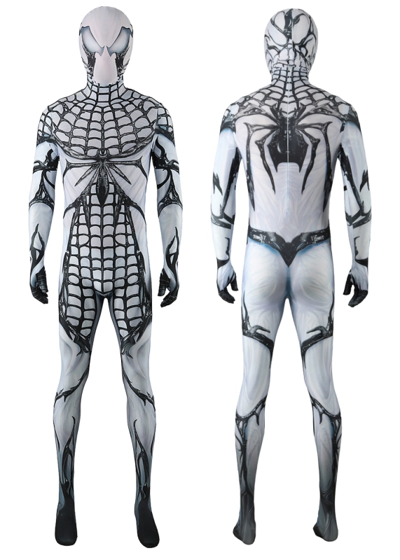 Marvel's Spider-Man 2 Venom Cosplay Costume Suit For Kids Adult White Ver. Unibuyplus