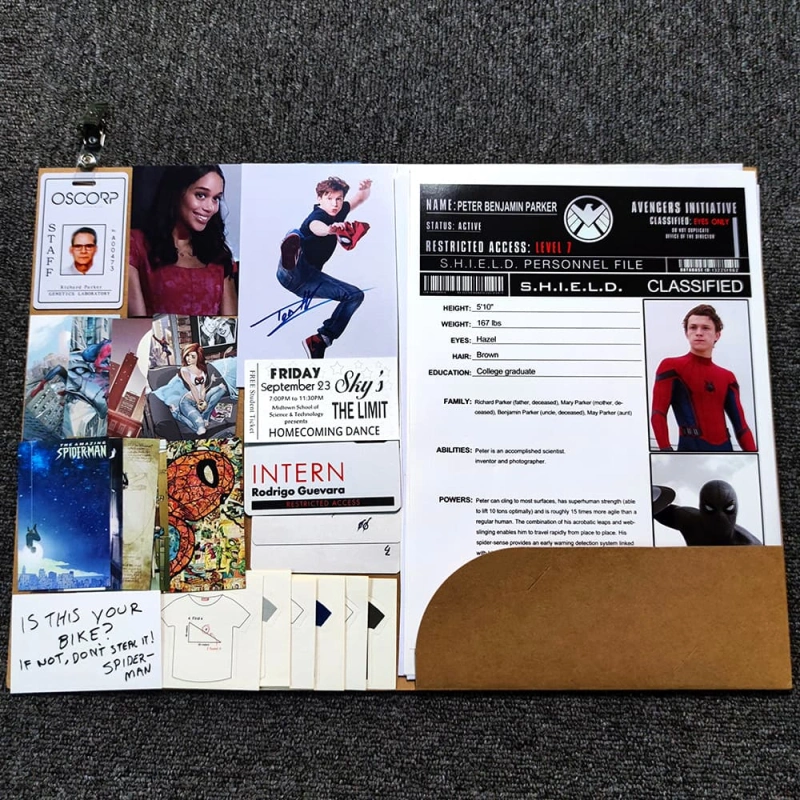 Spider-Man Files S.H.I.E.L.D. Peter Parker Paper Props Movie Unibuy