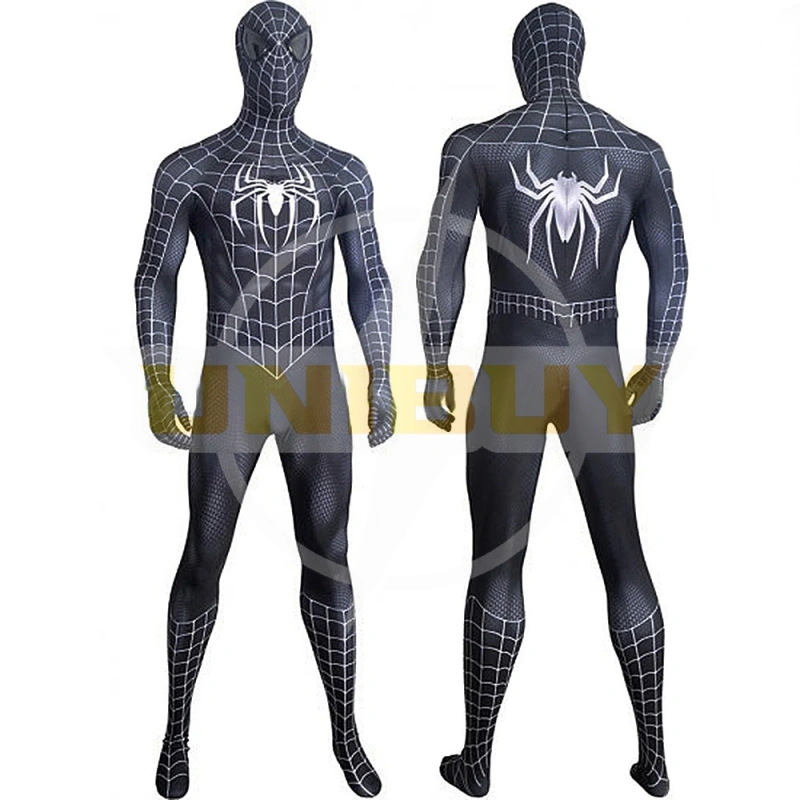 Spider-Man Symbiot Costume Cosplay Suit Venom Black Bodysuit For Men Kids Unibuy