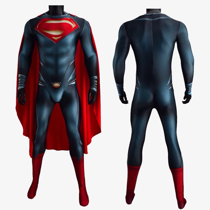 Man of Steel Superman Costume Cosplay Clark Kent Jumpsuit Bodysuit Unibuyplus