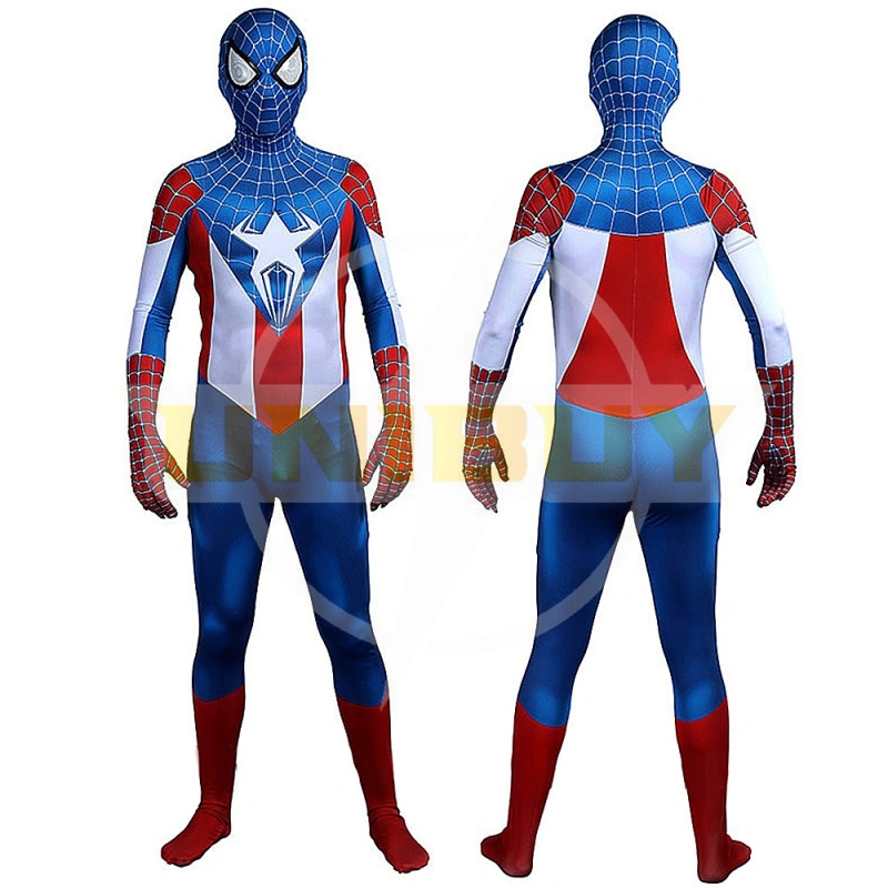 Captain America Spider Man Costume Cosplay Suit Bodysuit For Men Kids Unibuyplus