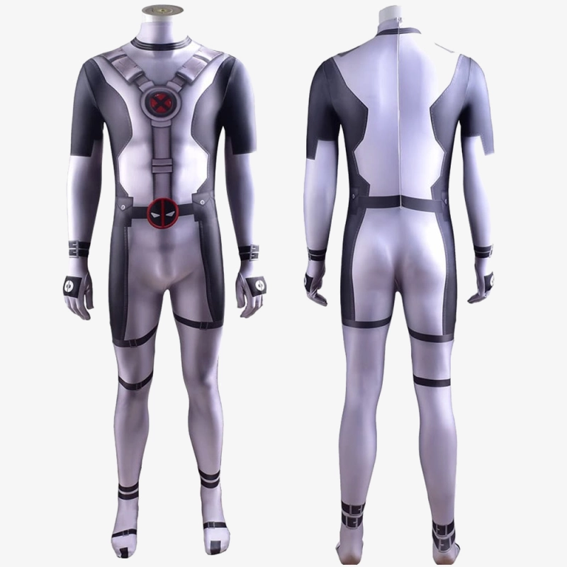 X-Force Deadpool Cosplay Costume White Deadpool Zentai Suit For Kids Adult Unibuy