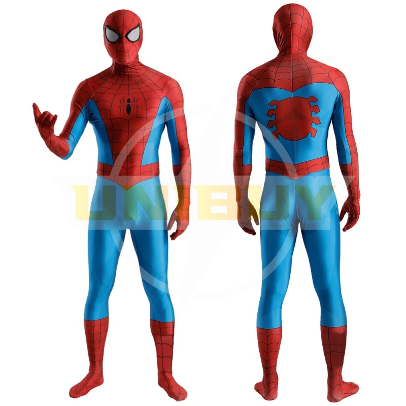 Spider-Man TAS 1994 Costume Cosplay Suit Peter Parker Bodysuit For Men Kids UnibuyPlus
