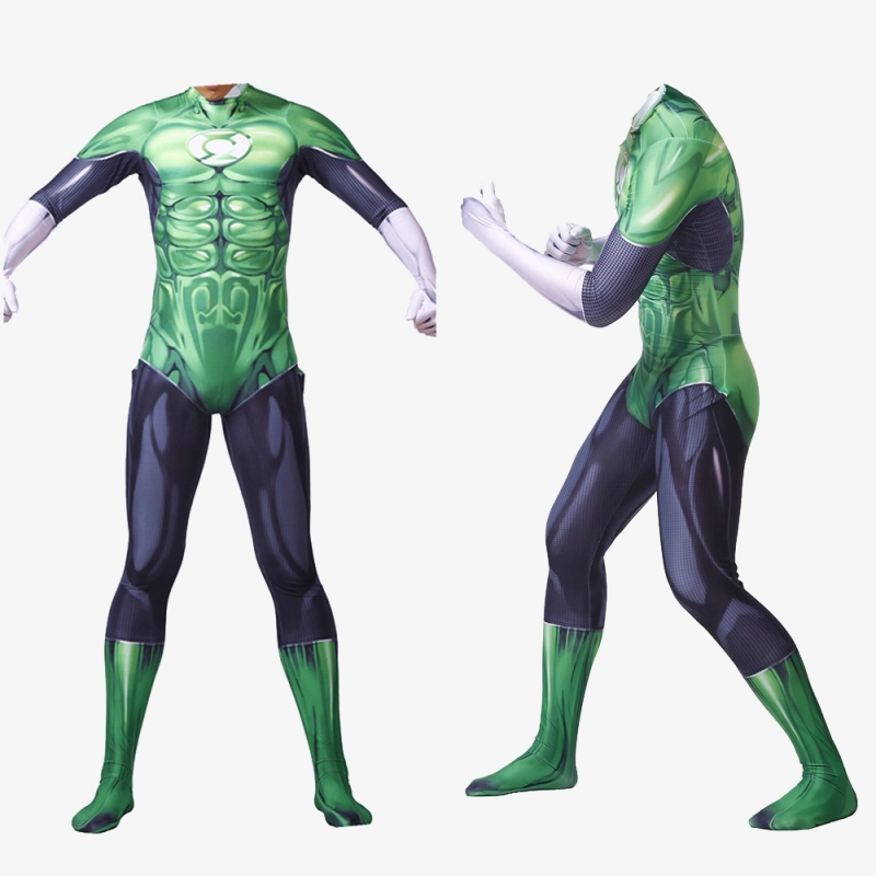 Green Lantern Costume Cosplay Outfit Jumpsuit for Kids Mens Unibuy