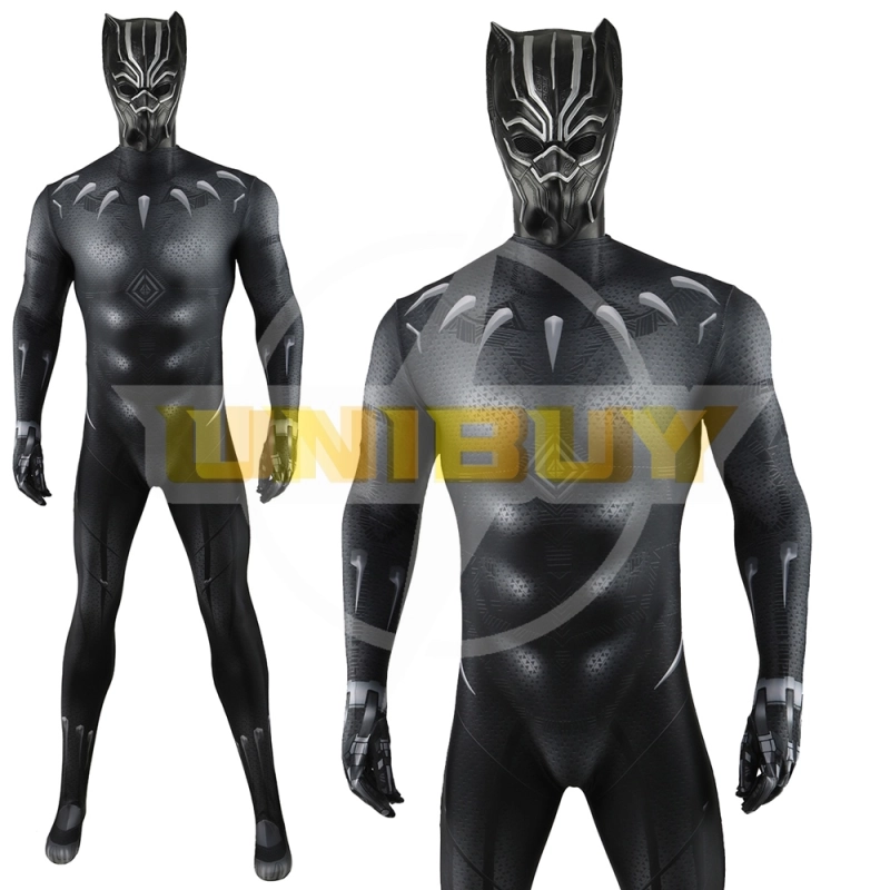 Black Panther Suit Cosplay Costume Wakanda Forever Jumpsuit For Kids Adult Unibuyplus