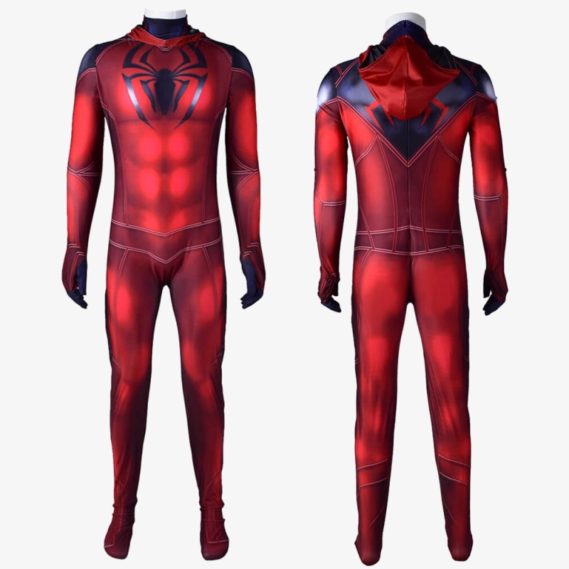 Spider-Man PS4 Scarlet Spider Kaine Parker Costume Cosplay Bodysuit For Kids Adult Unibuyplus
