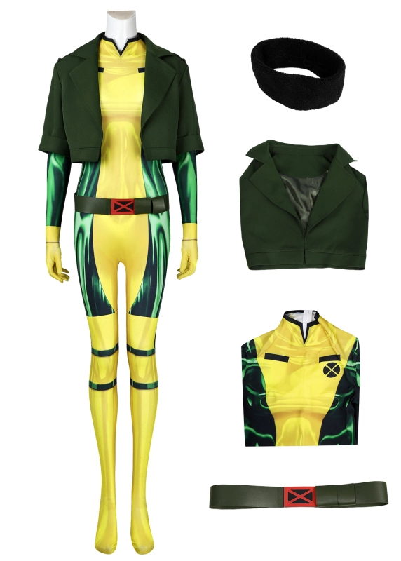 X-Men 97 Rogue Bodysuit Costume Cosplay Suit Anna Marie Unibuyplus