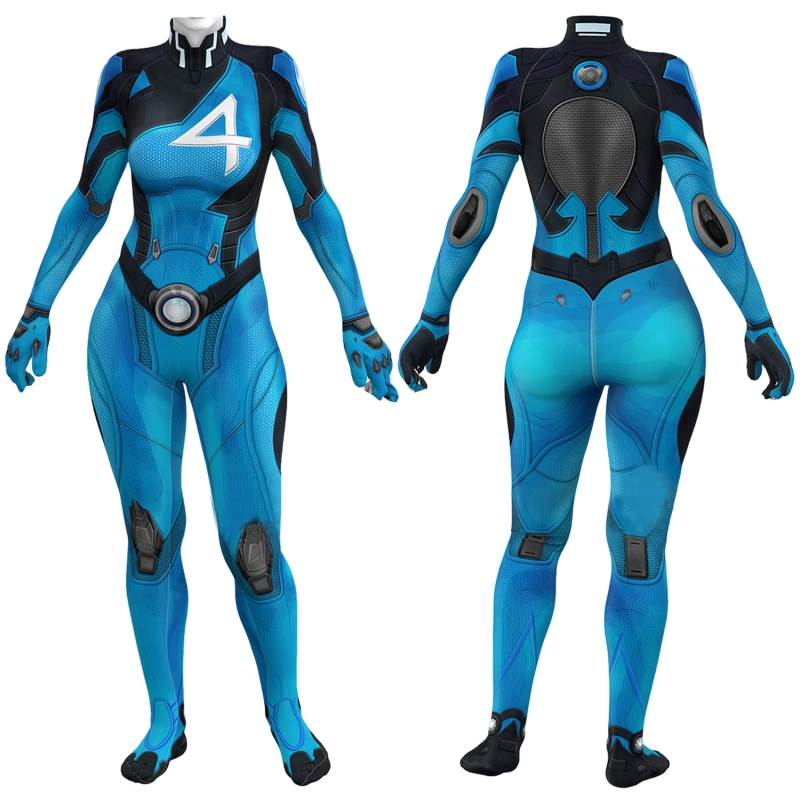 Fantastic Four Invisible Woman 002 Costume Cosplay Suit Bodysuit For Kids Adult Unibuyplus