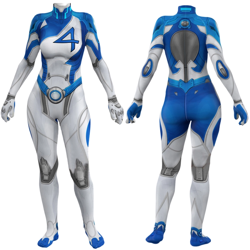 Fantastic Four Invisible Woman 001 Costume Cosplay Suit Bodysuit For Kids Adult Unibuyplus