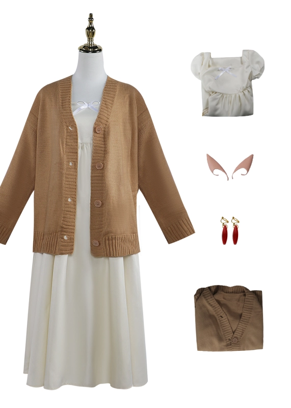 Frieren Dress Costume Cosplay Suit with Coat Unibuyplus