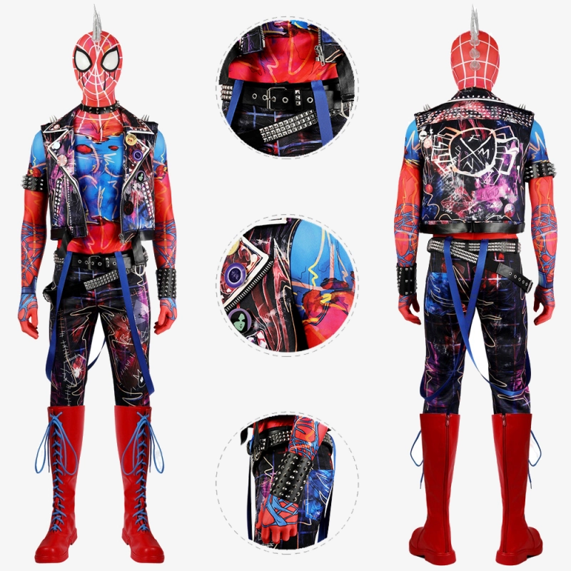 Spider-Punk Hobie Brown Costume Cosplay Suit Spider-Man: Across the Spider-Verse UnibuyPlus