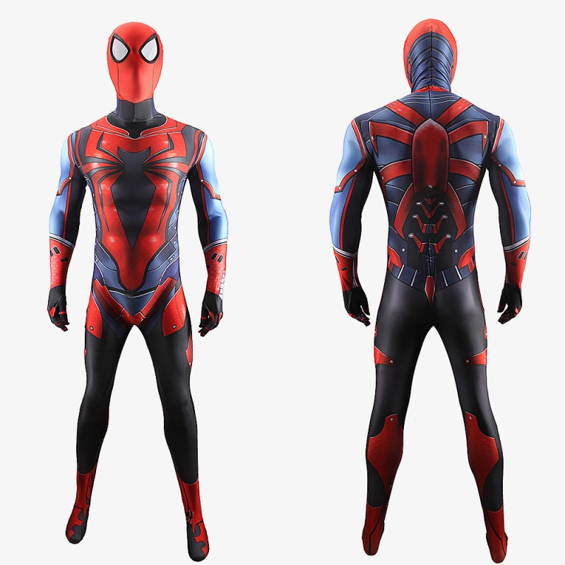 PS4 Spider Man Suit Cosplay Costume Peter Parker Jumpsuit For Kids Adult Unibuyplus