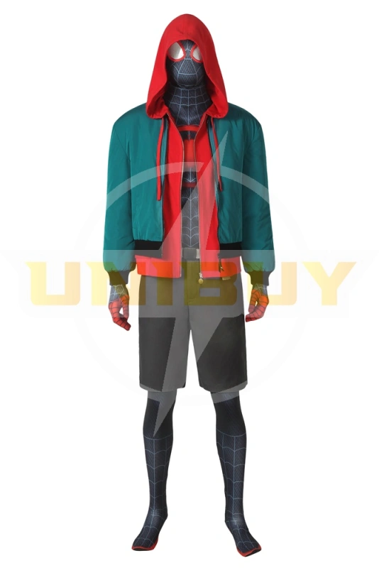 Miles Morales Costume Cosplay Suit Spider-Man Into the Spider-Verse Jacket Outfit Version 1 Unibuy