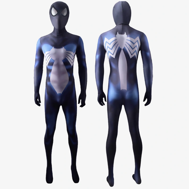 Venom Spider Man Costume Cosplay Blue Symbiote Jumpsuit Bodysuit Unibuyplus