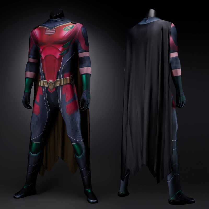Titans Robin Bodysuit Costume Cosplay with Cloak For Kids Adult Unibuy