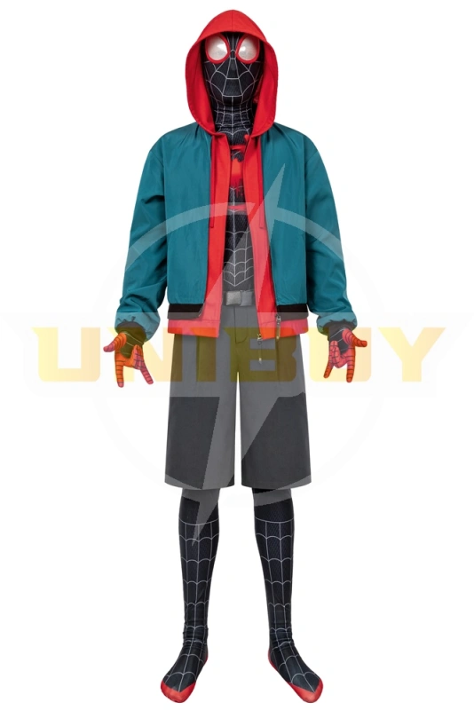Miles Morales Costume Cosplay Suit Spider-Man Into the Spider-Verse Jacket Ver 2 Unibuy