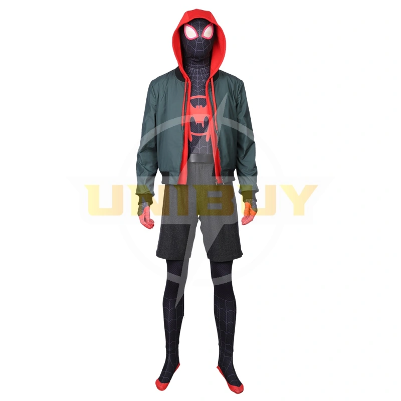 Spider Man: Into the Spider Verse Miles Morales Costume Cosplay Suit With Jacket Ver 2 Unibuyplus