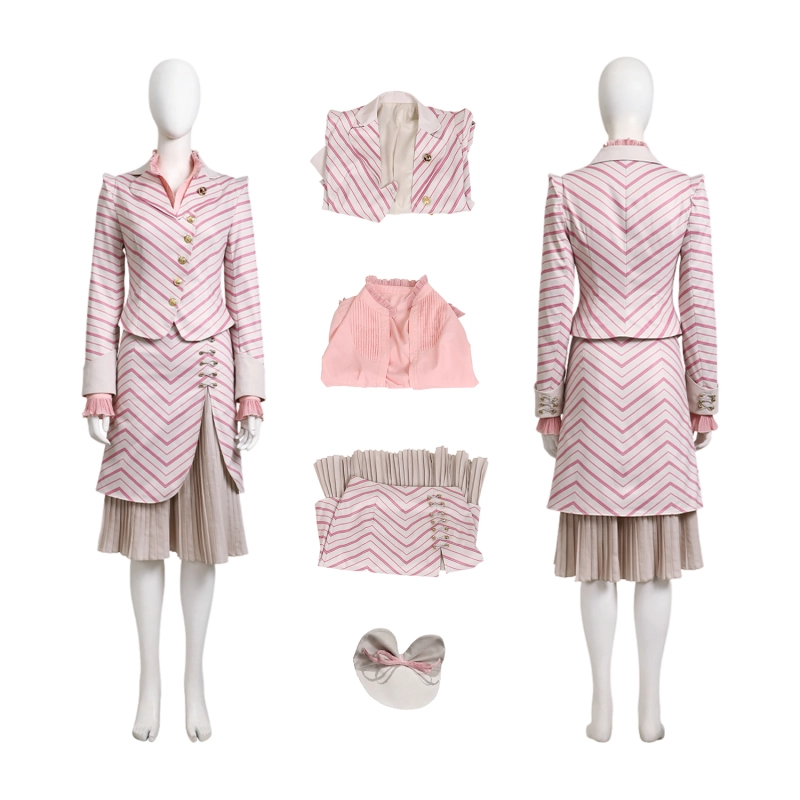 Wicked Glinda Costume Cosplay Stripes Suit Ver Unibuyplus