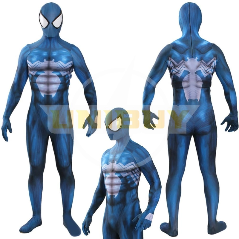 Venom Symbiote Costume Cosplay Suit Spider-Man Eddie Block Blue Jumpsuit For Kids Adult Unibuy