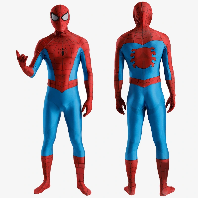 Spider-Man TAS 1994 Costume Cosplay Suit Peter Parker Bodysuit For Men Kids UnibuyPlus