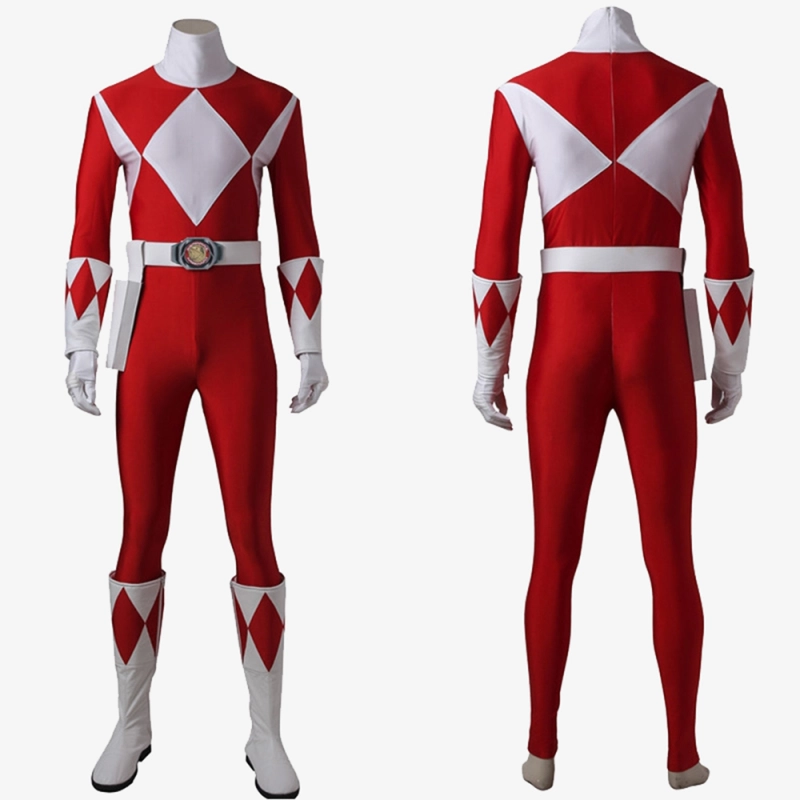 Power Red Ranger Costume Cosplay Suit Rangers Unibuyplus