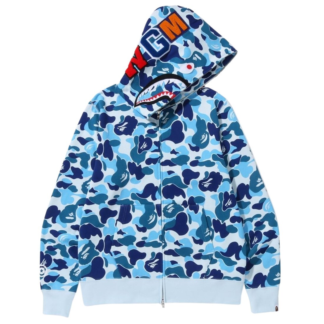 BAPE ABC Camo Shark Zip Blue Hoodie
