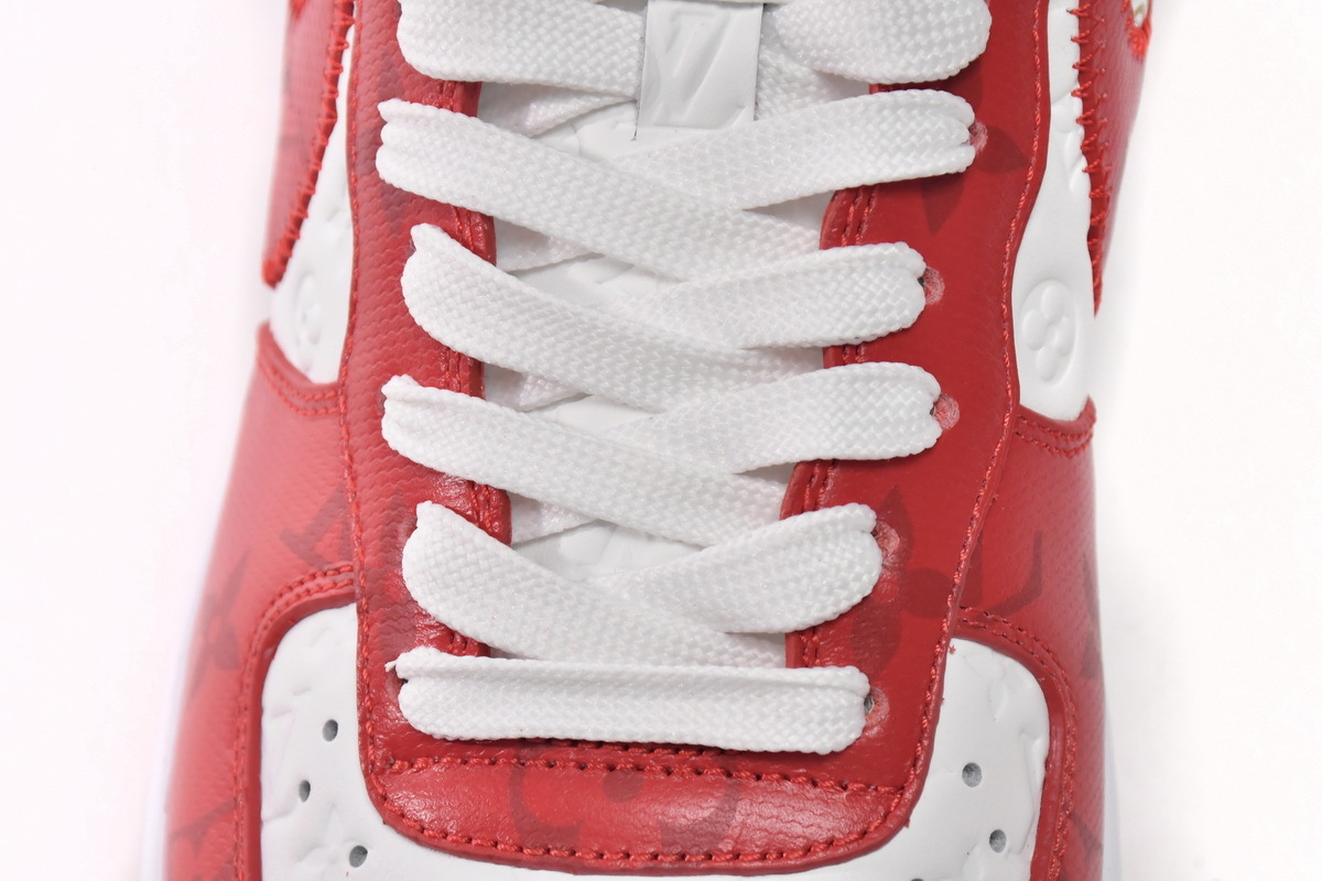Louis Vuitton Nike Air Force 1 Low By Virgil Abloh White Red