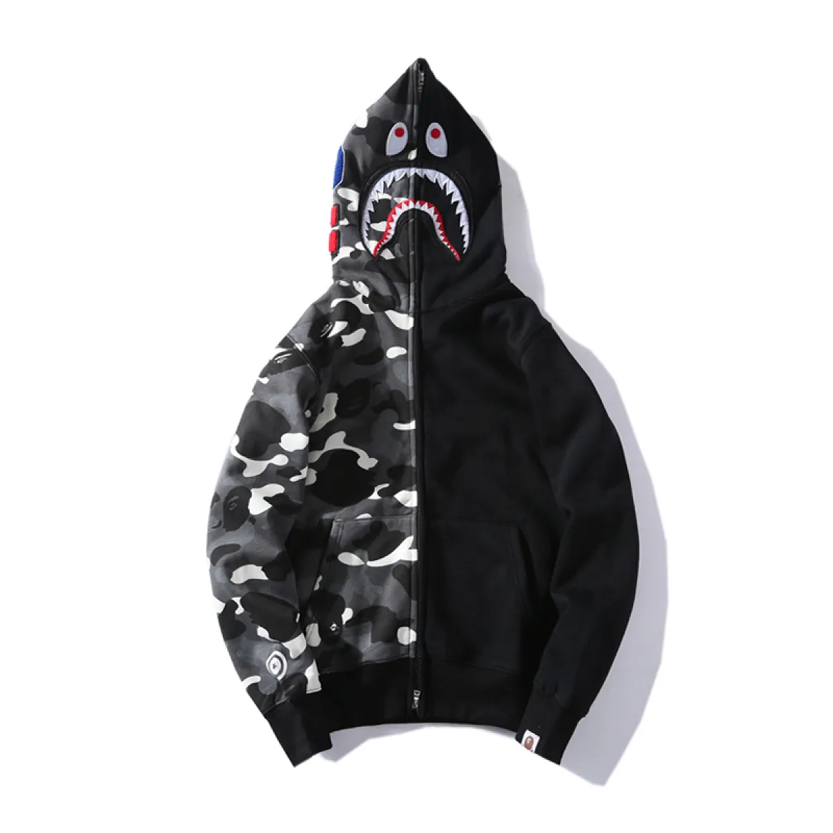 BAPE Space Camo Shark WGM Full-Zip Spliced Hoodie