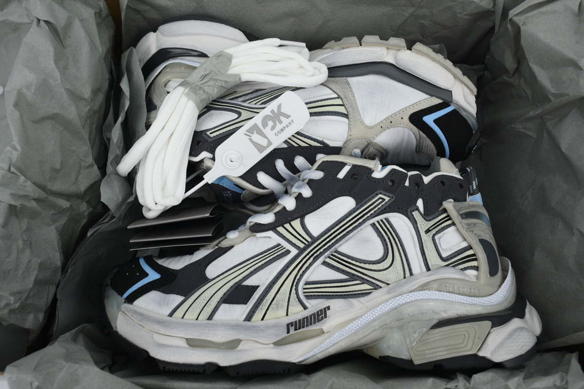 Balenciaga Runner Sneaker White Black Blue 772767 W3RNY 0623 - ogsneaker