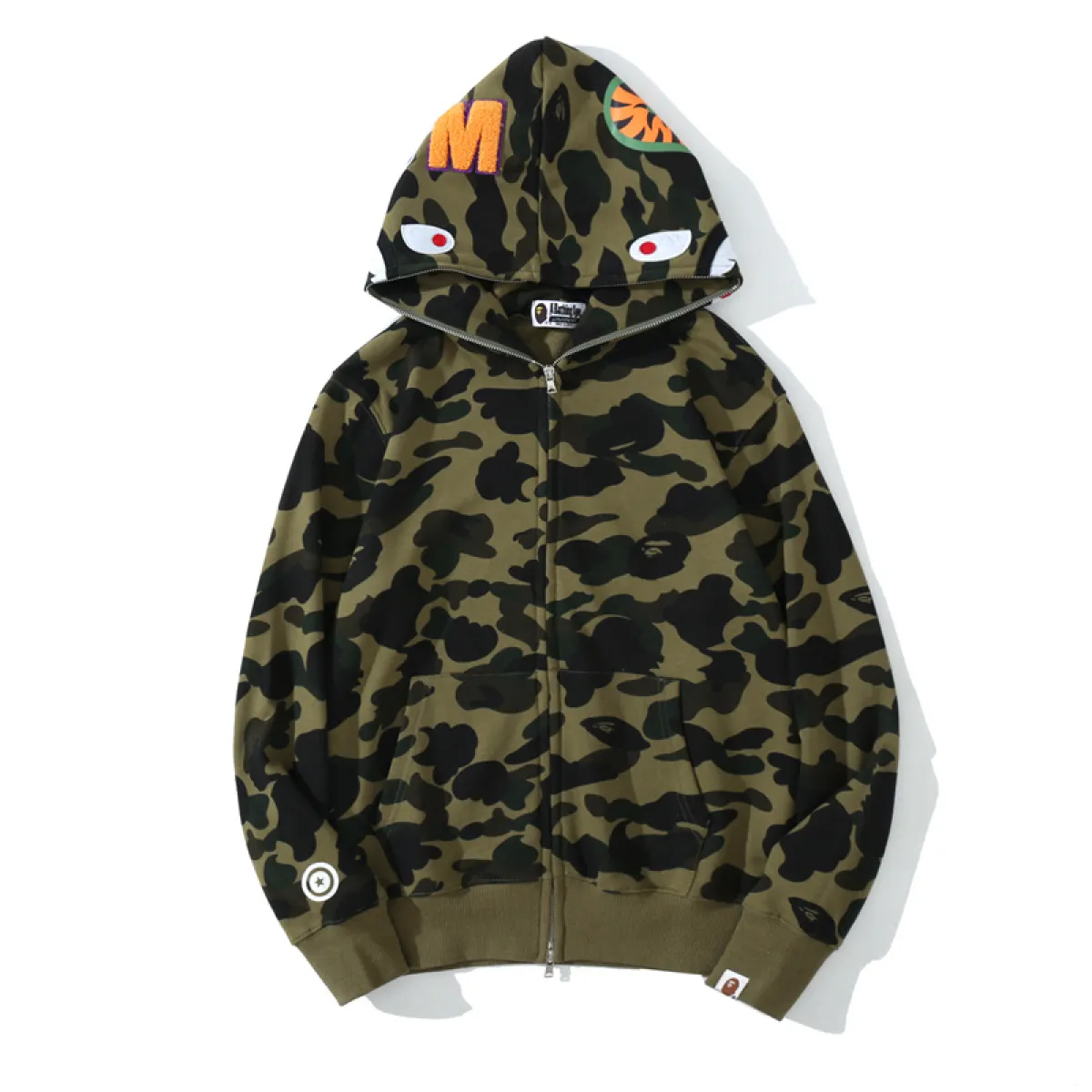 BAPE Cloro Camo Shark Full Zip Green Hoodie