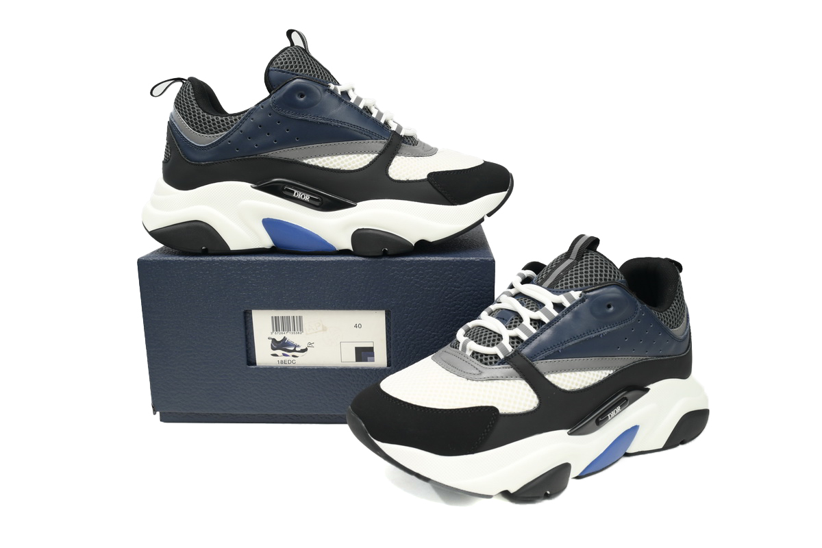 Dior White Blue Black B22 Sneakers White Blue