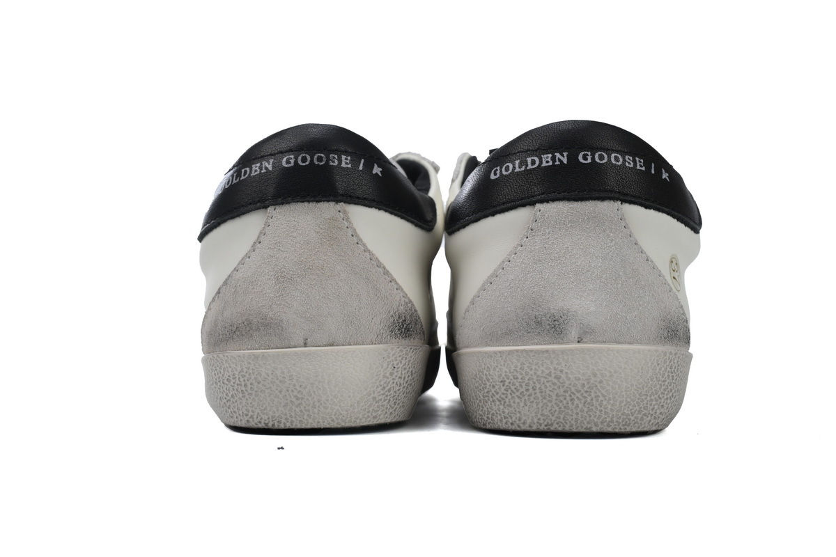Golden Goose Super Star White Black Heel
