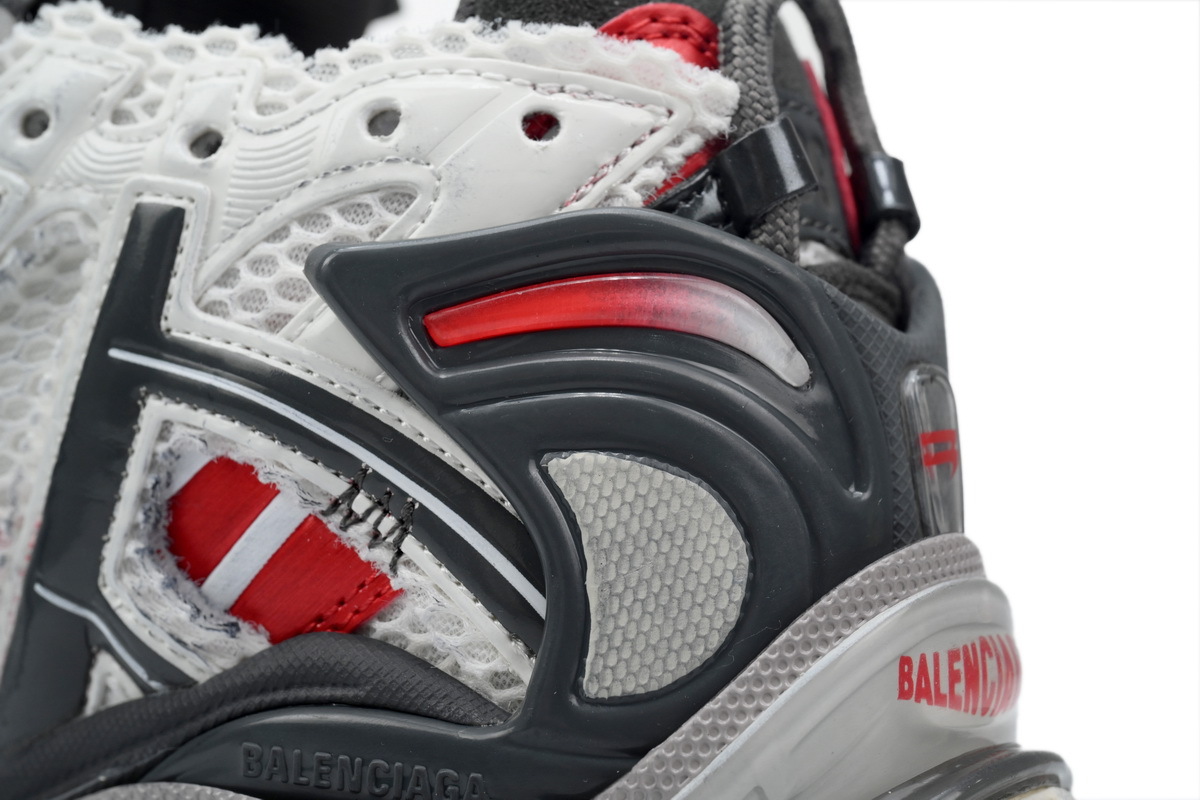 Balenciaga Runner White Black and Red 677402 W3RB2 9167