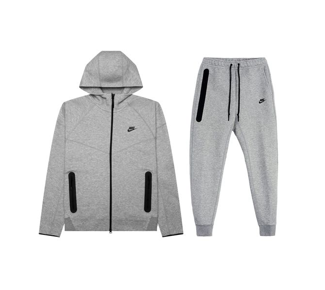 Nike Sportswear Tech Fleece Full-Zip Hoodie & Joggers Set Grey FB7921-063+FB8002-063