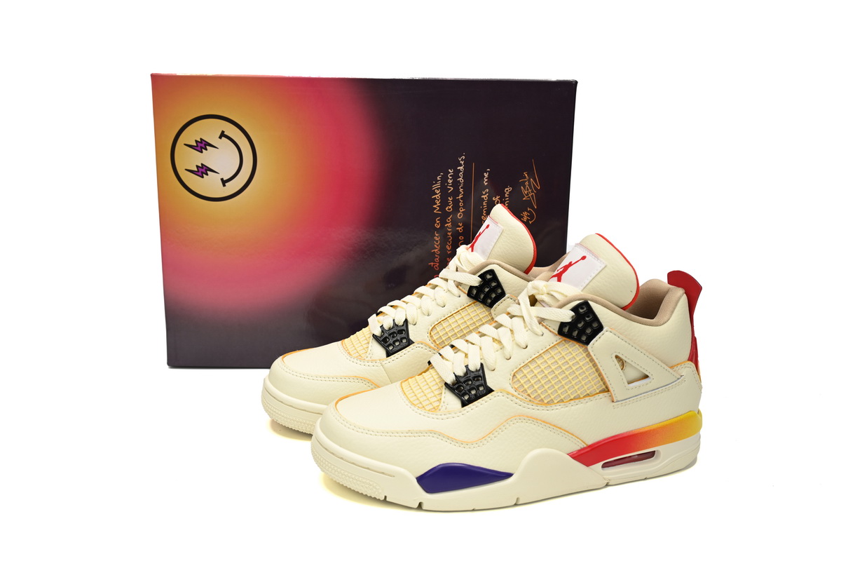 J Balvin x Air Jordan 4 White Blue Red FN0344-901