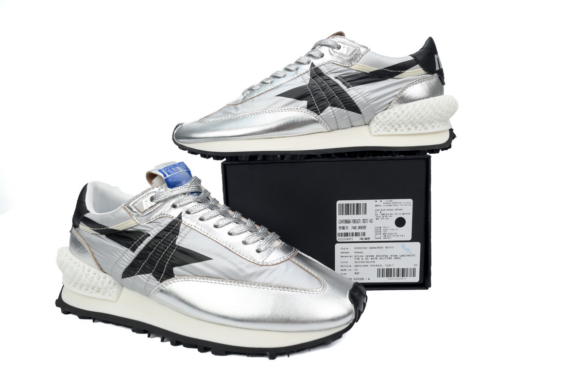 Golden Goose Marathon Shoes Black Silver