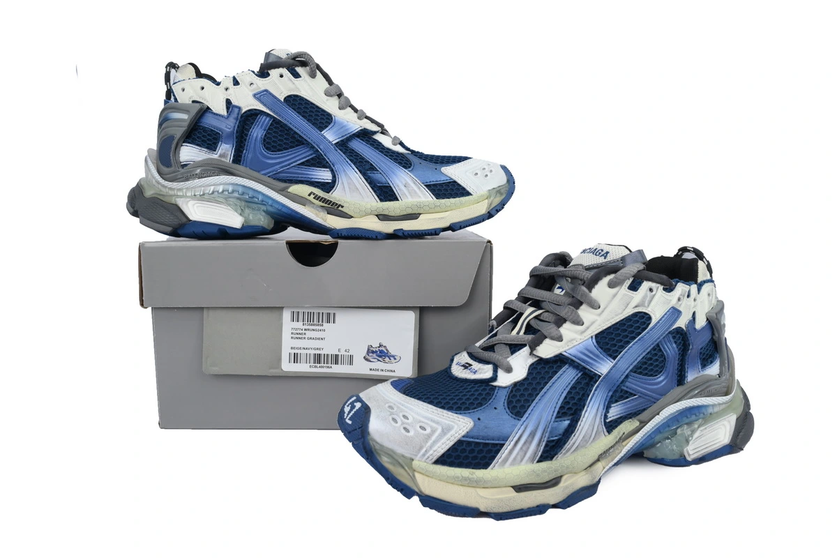 Balenciaga Runner Sneaker Gradient-Beige Navy 772774 WRUNG 2410 - ogsneaker