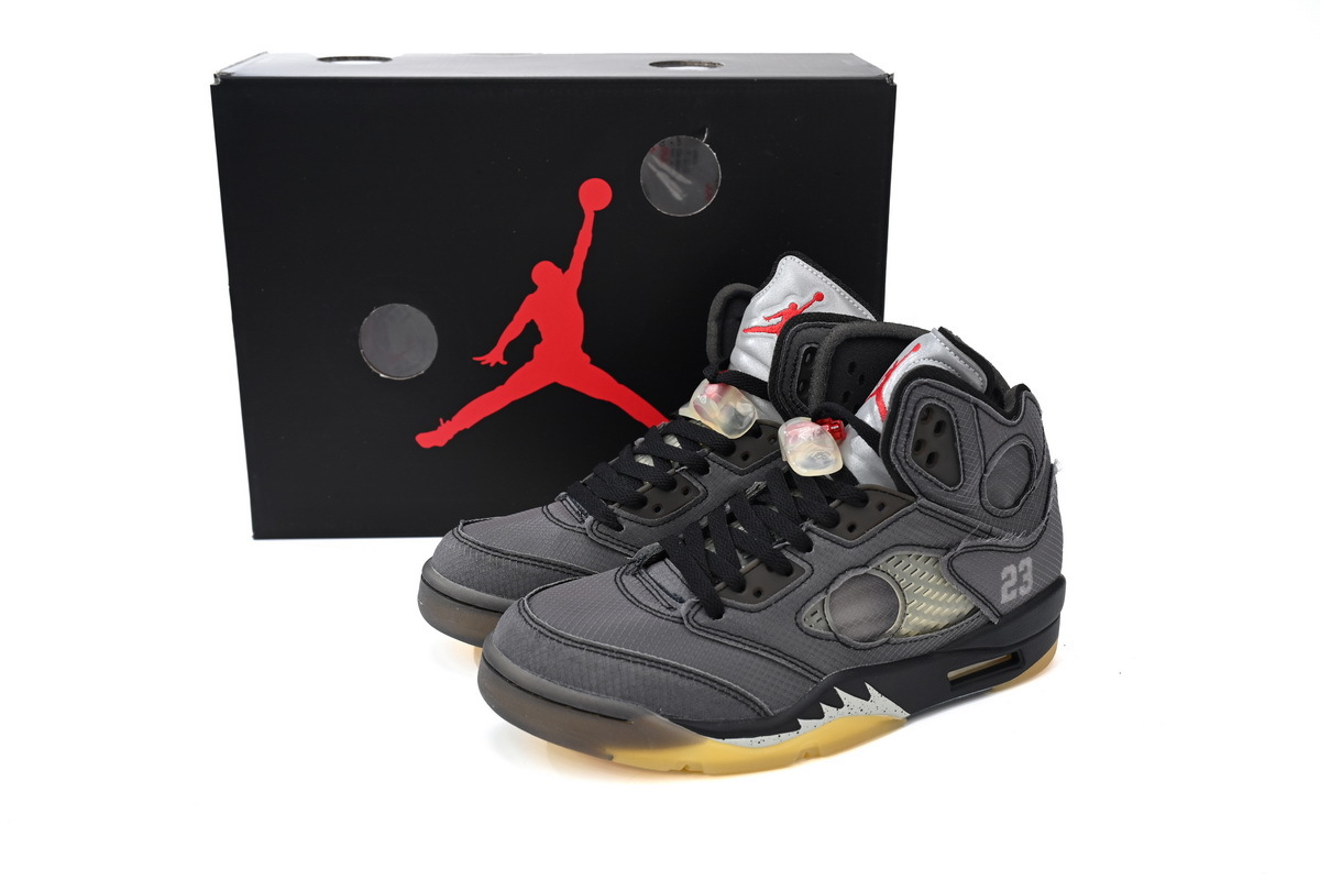 OFF-WHITE x Air Jordan 5 Grey Muslin CT8480-001