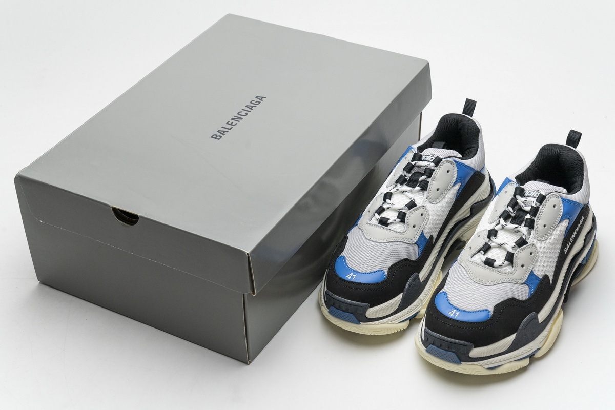 Balenciaga Triple S Black Grey Blue 541624 W06E2 7080