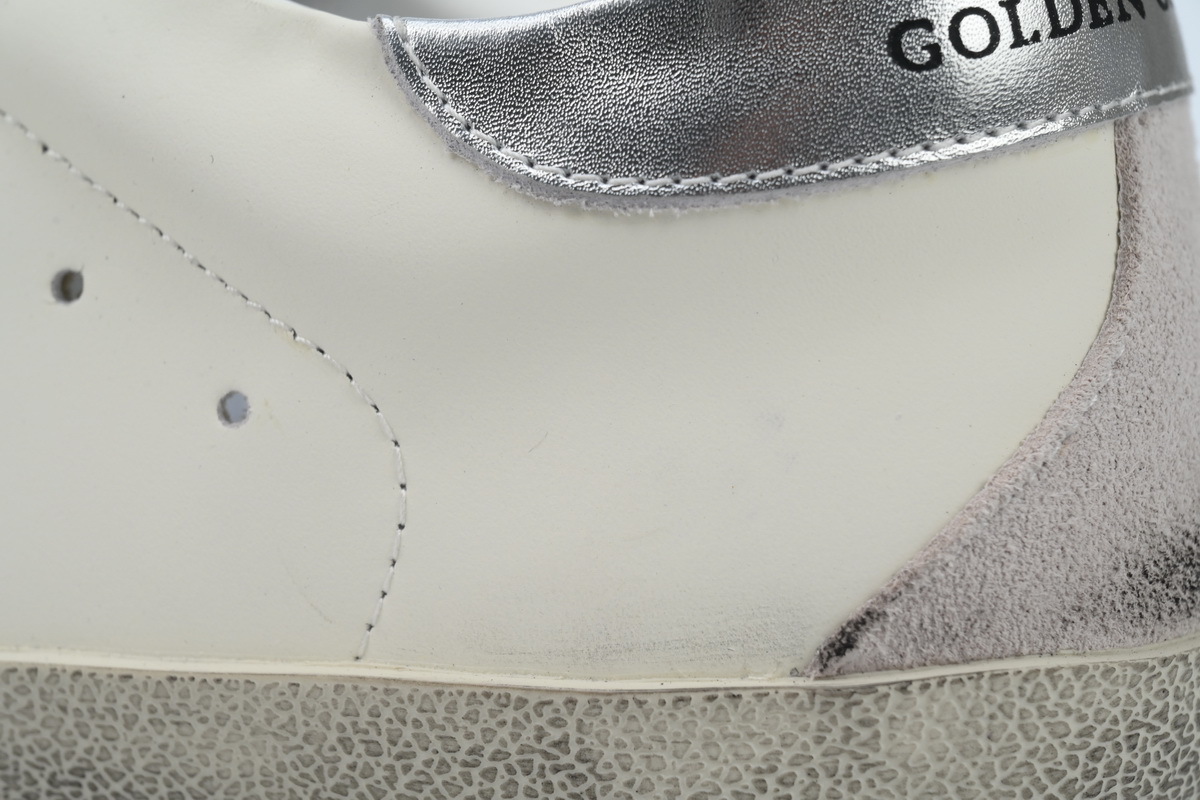 Golden Goose Super Star White Silver Heel