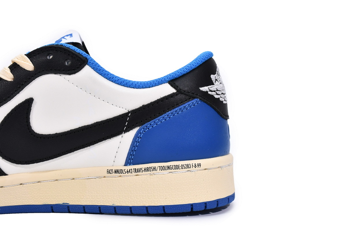 Travis Scott x Fragment Design x Air Jordan 1 Low Blue Black White DM7866-140