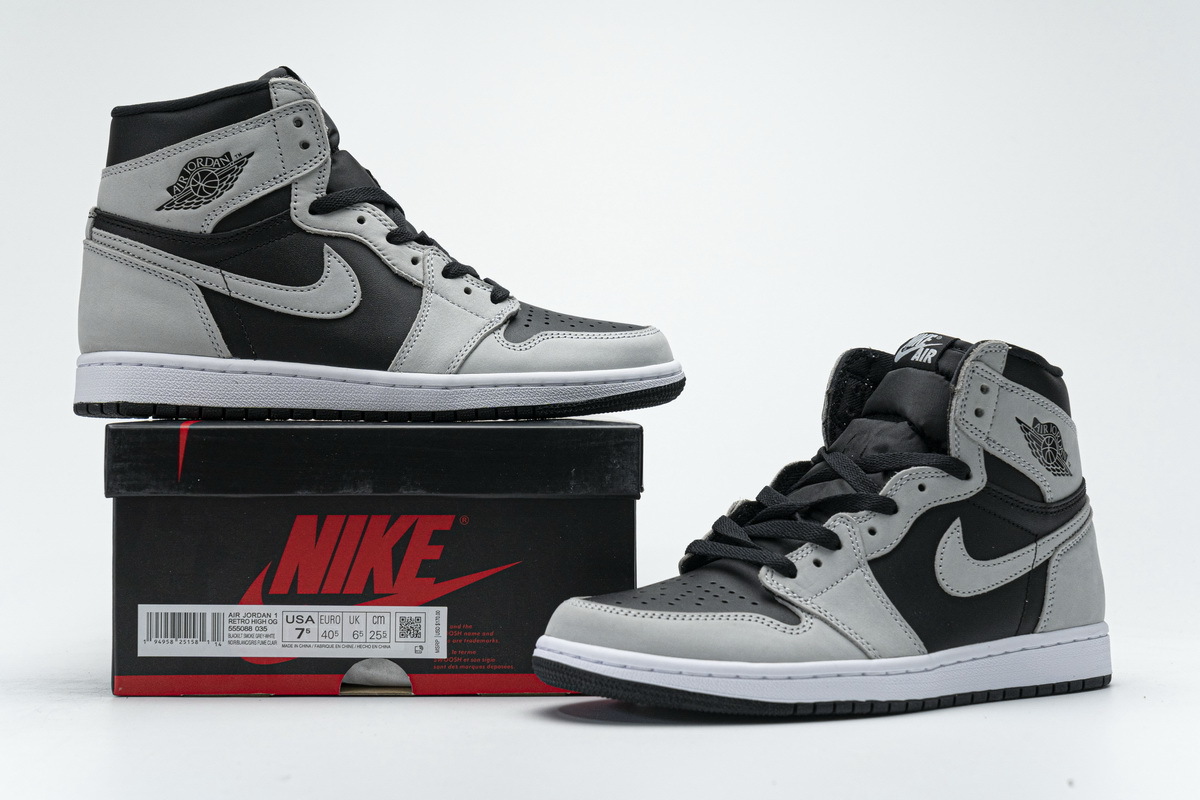 Air Jordan 1 Shadow 2.0 Black Light Smoke Grey 555088-035