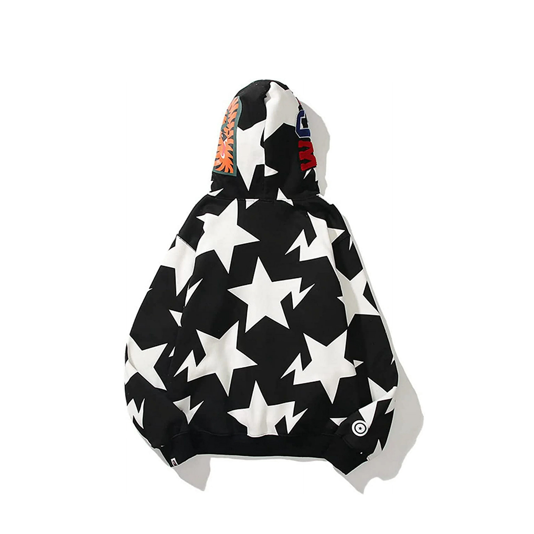 BAPE Hoodie Full Zip Shark Camo Head Jacket Black & Pink