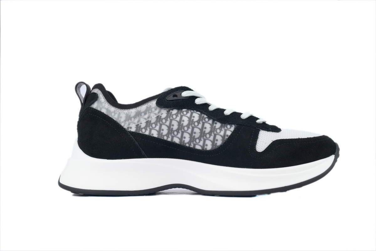 Dior B25 Runner Black Suede White Technical Mesh Oblique Canvas 3SN259YUH_H960