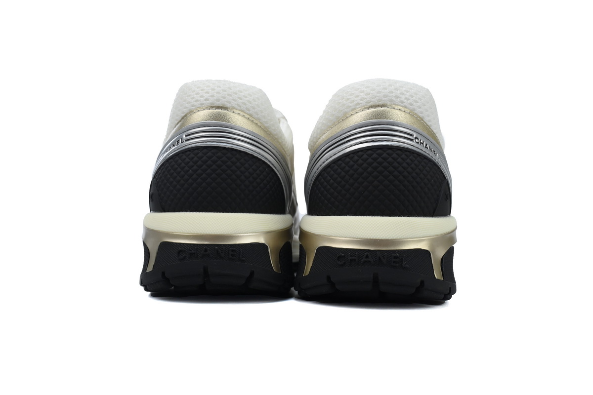 Chanel Fabric Laminated Low Top Sneakers Khaki