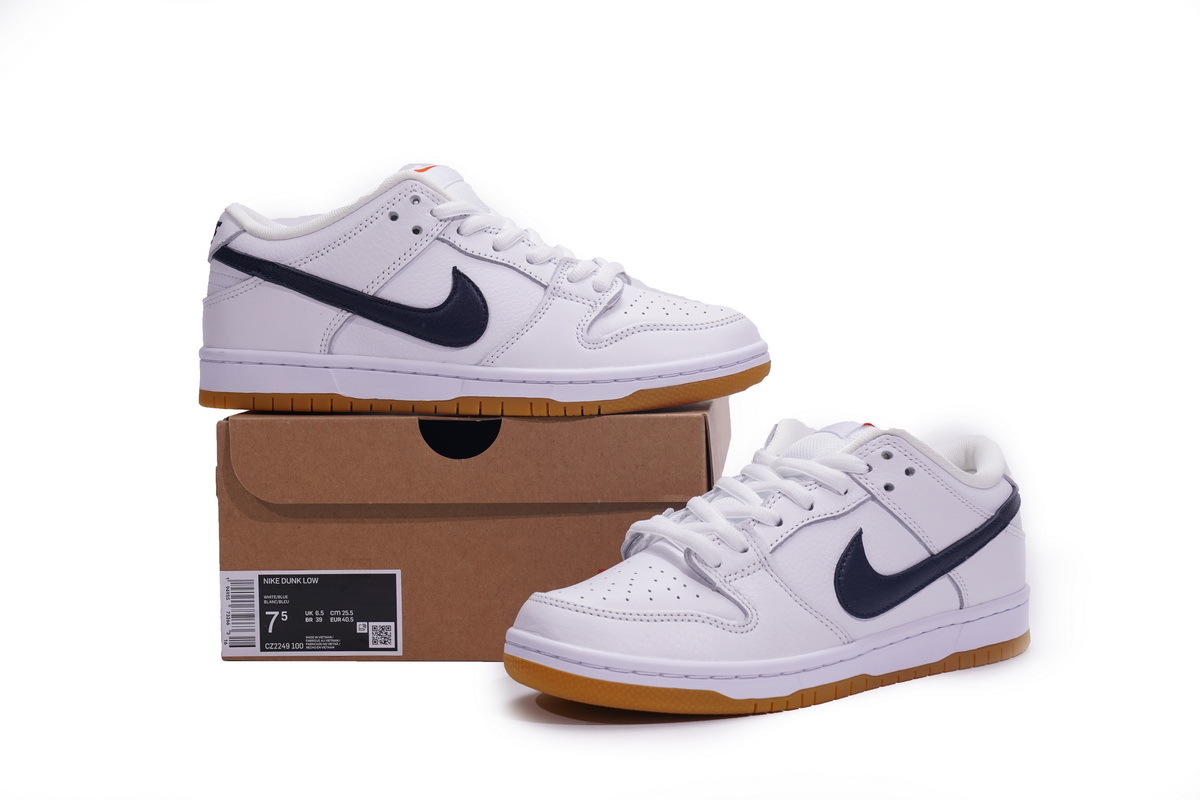 Nike SB Dunk Low Pro Orange Label White Navy CZ2249-100