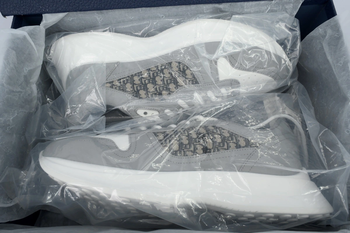 Dior B25 Runner Grey Smooth Calfskin Oblique Jacquard