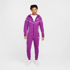 Nike Sportswear Tech Fleece Full Zip Hoodie and Joggers Set Purple
