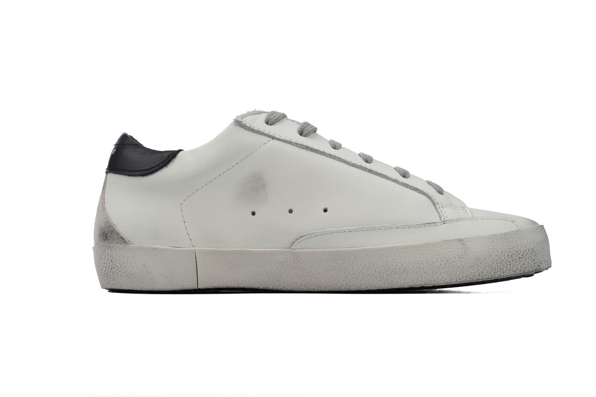 Golden Goose Super Star White Black Heel